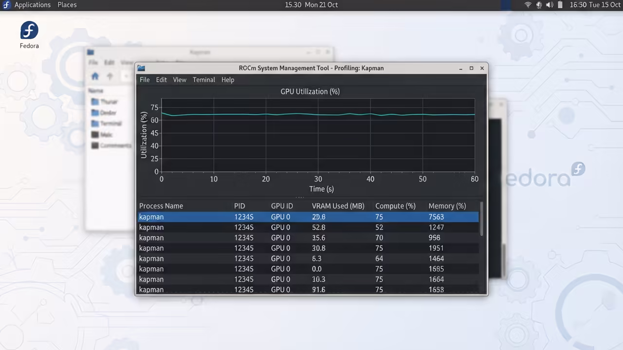 ROCm profiling window