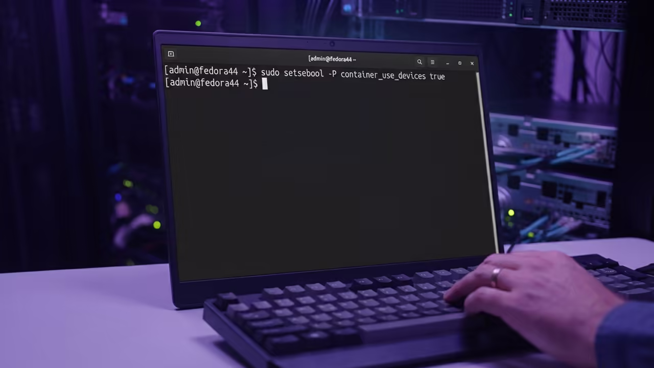 Terminal executing setsebool command