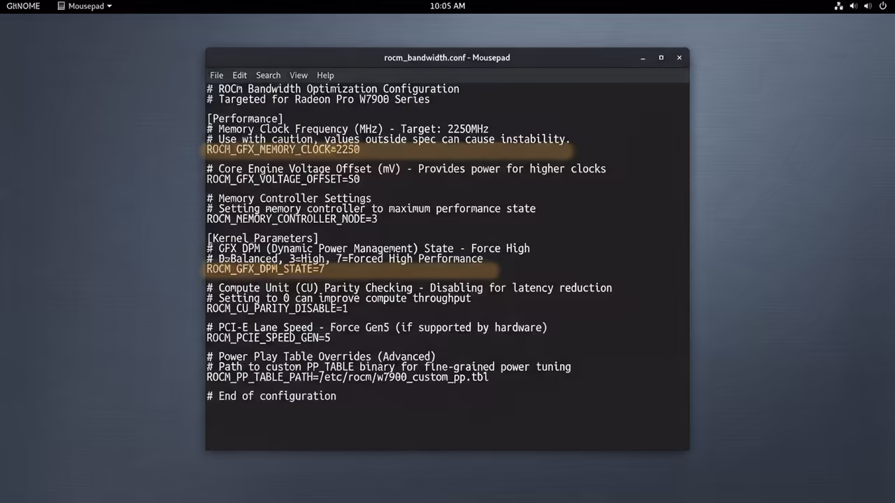 ROCm configuration file