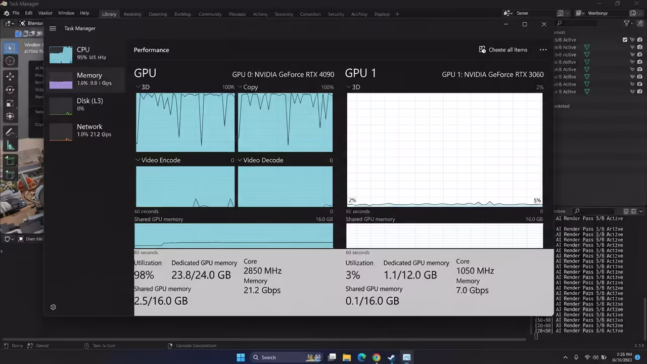 Comparison of CUDA utilization and clock speed between legacy and modern GPUs