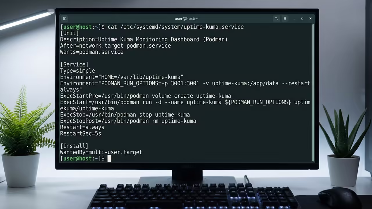 Systemd unit file content in terminal