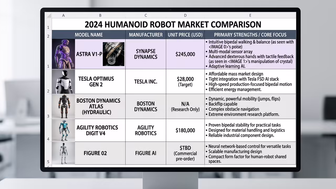 Comparison of humanoid robot chassis