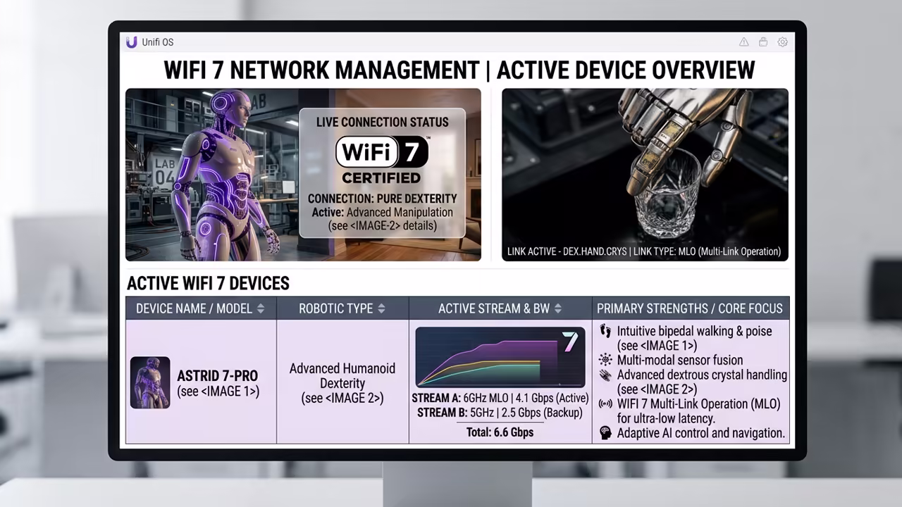 WiFi 7 network dashboard