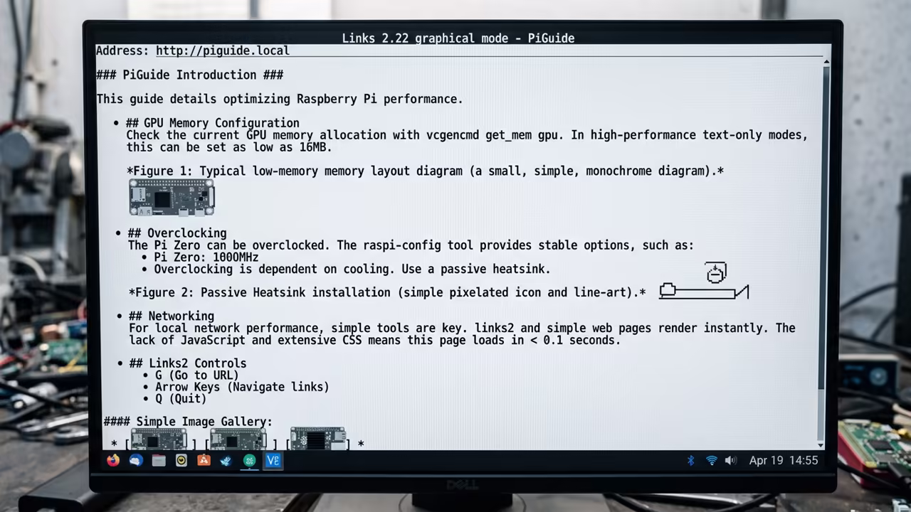 Links2 graphical browser output
