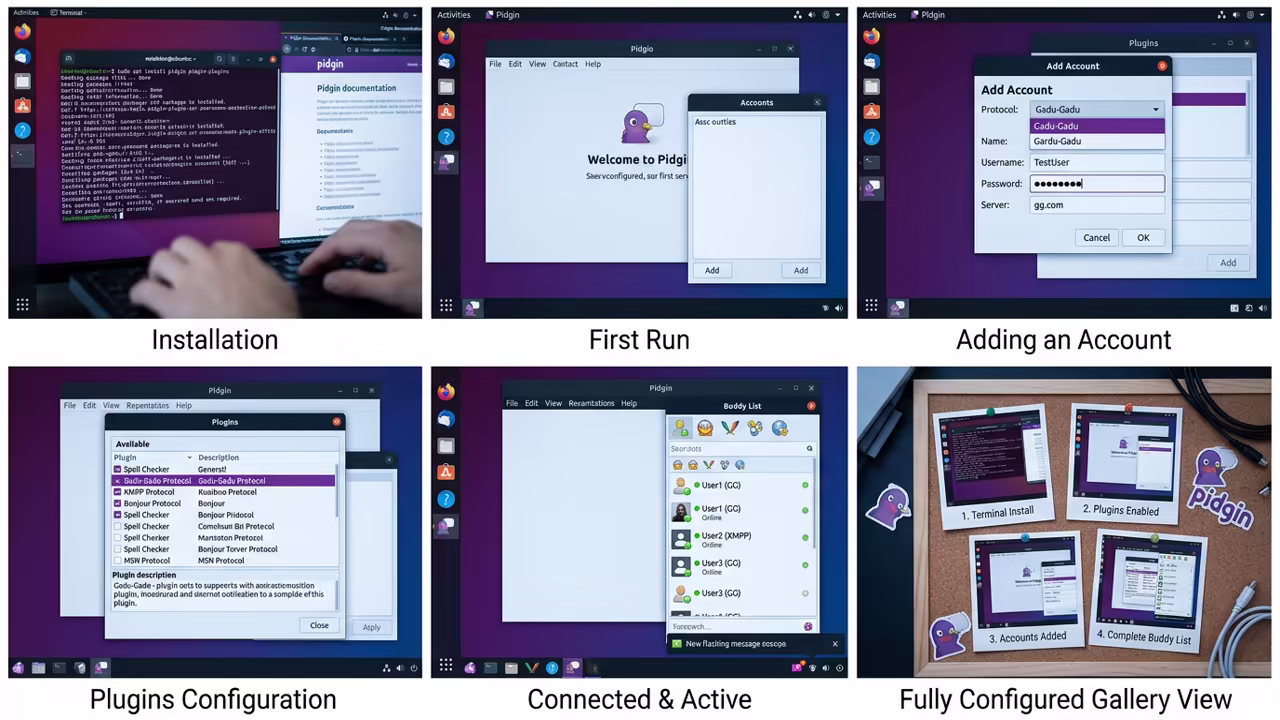 Pidgin plugin configuration and installation